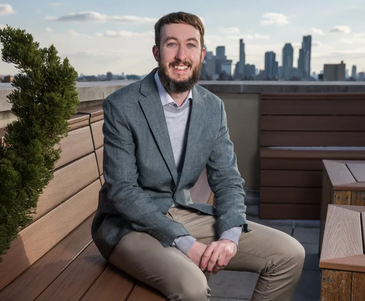 Joe O'Connor sitting on a bench